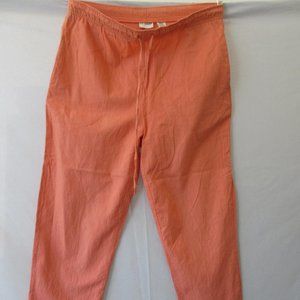 NEW PANTS L LINEN SHORTS WOMEN`S LONG ORANGE